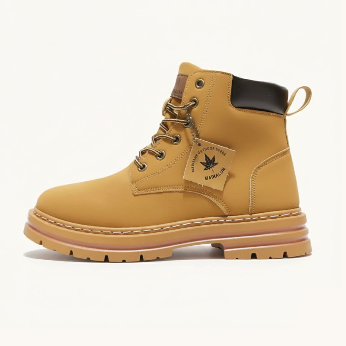 Gavin | Men's Fur-Lined Insulated Snow Boots, Winter Boots | Dressific | Khaki