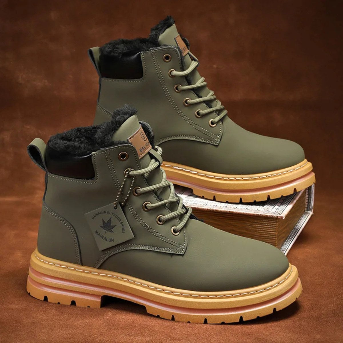 Gavin | Men's Fur-Lined Insulated Snow Boots, Winter Boots | Dressific