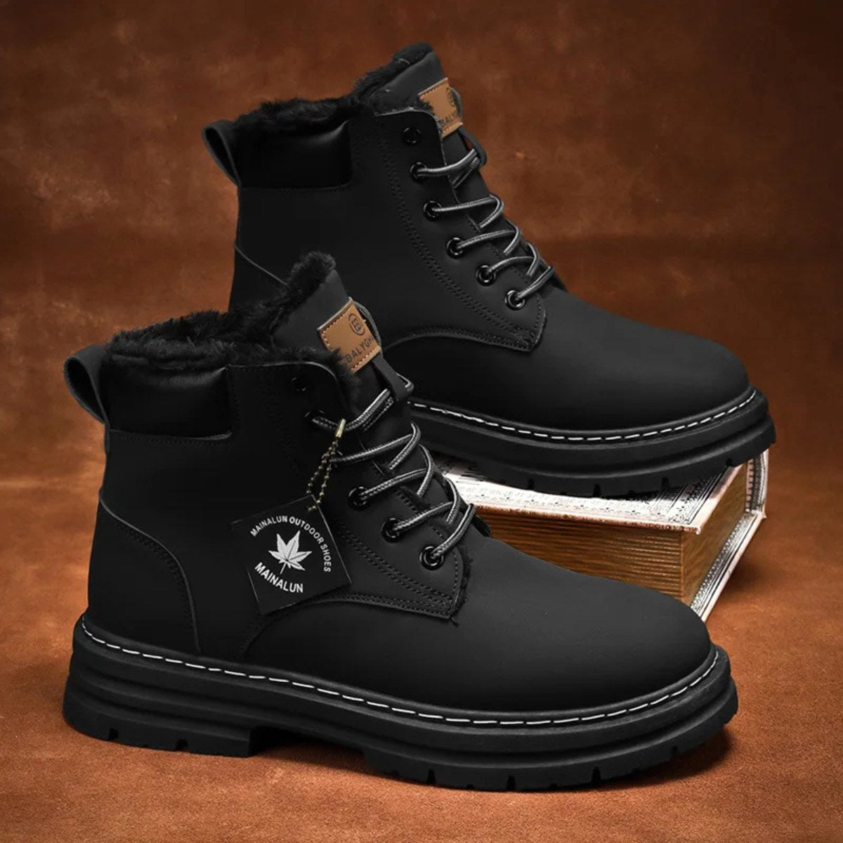 Gavin | Men's Fur-Lined Insulated Snow Boots, Winter Boots | Dressific