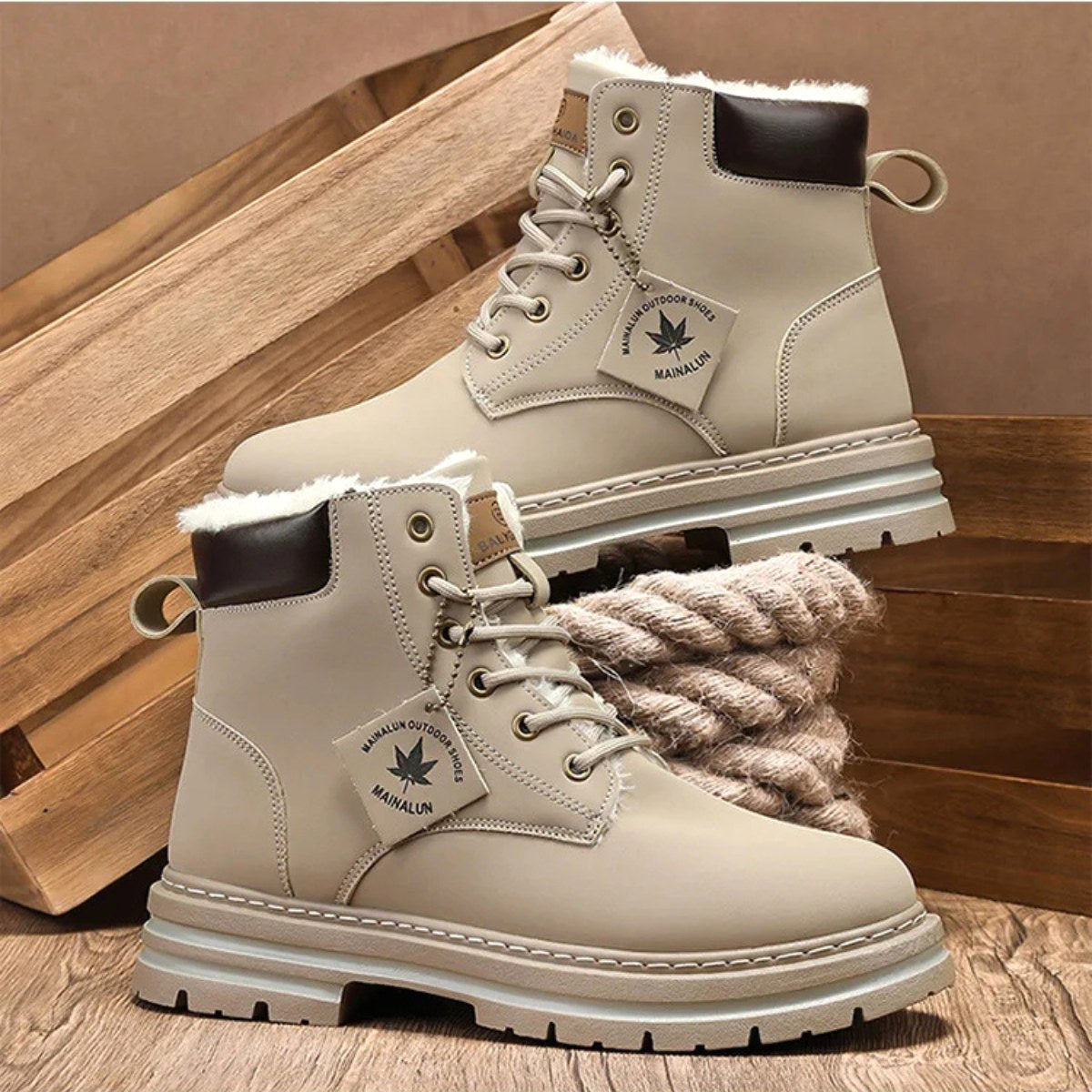 Gavin | Men's Fur-Lined Insulated Snow Boots, Winter Boots | Dressific
