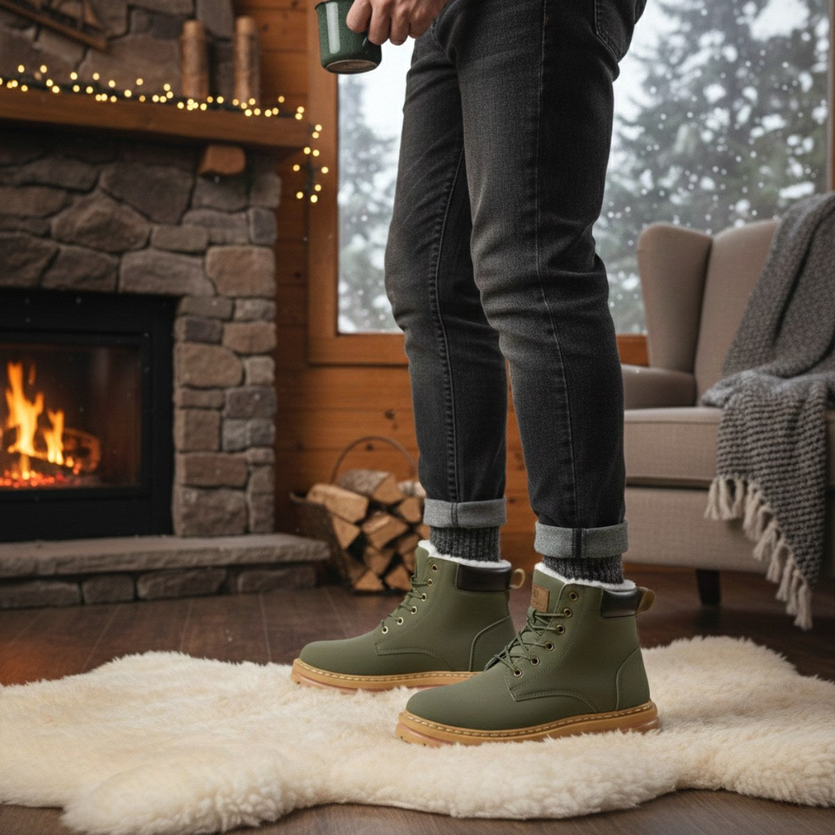 Gavin | Men's Fur-Lined Insulated Snow Boots, Winter Boots | Dressific