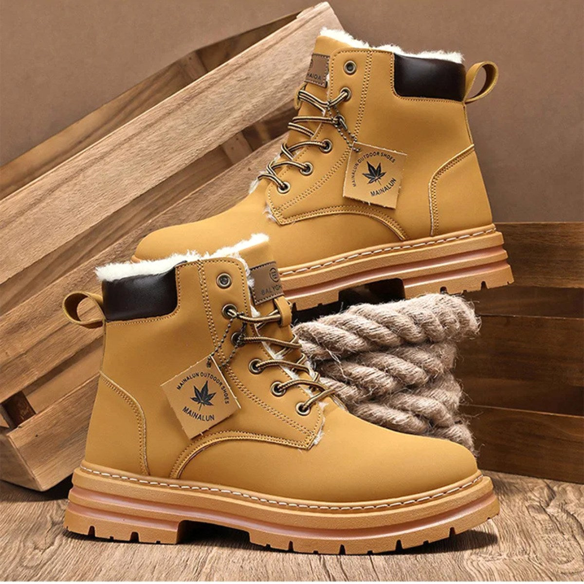 Gavin | Men's Fur-Lined Insulated Snow Boots, Winter Boots | Dressific
