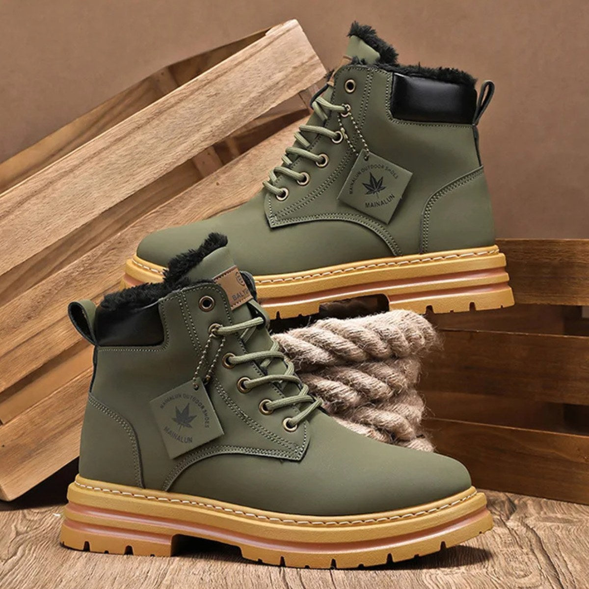 Gavin | Men's Fur-Lined Insulated Snow Boots, Winter Boots | Dressific
