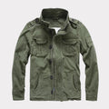 Georg | Men's Denim Jacket in Army Style, Utility Look Autumn Jacket | My Sweet Wardrobe | Army Green