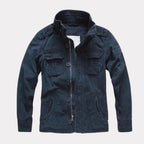Georg | Men's Denim Jacket in Army Style, Utility Look Autumn Jacket | My Sweet Wardrobe | Army Green