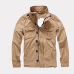 Georg | Men's Denim Jacket in Army Style, Utility Look Autumn Jacket | My Sweet Wardrobe | Army Green