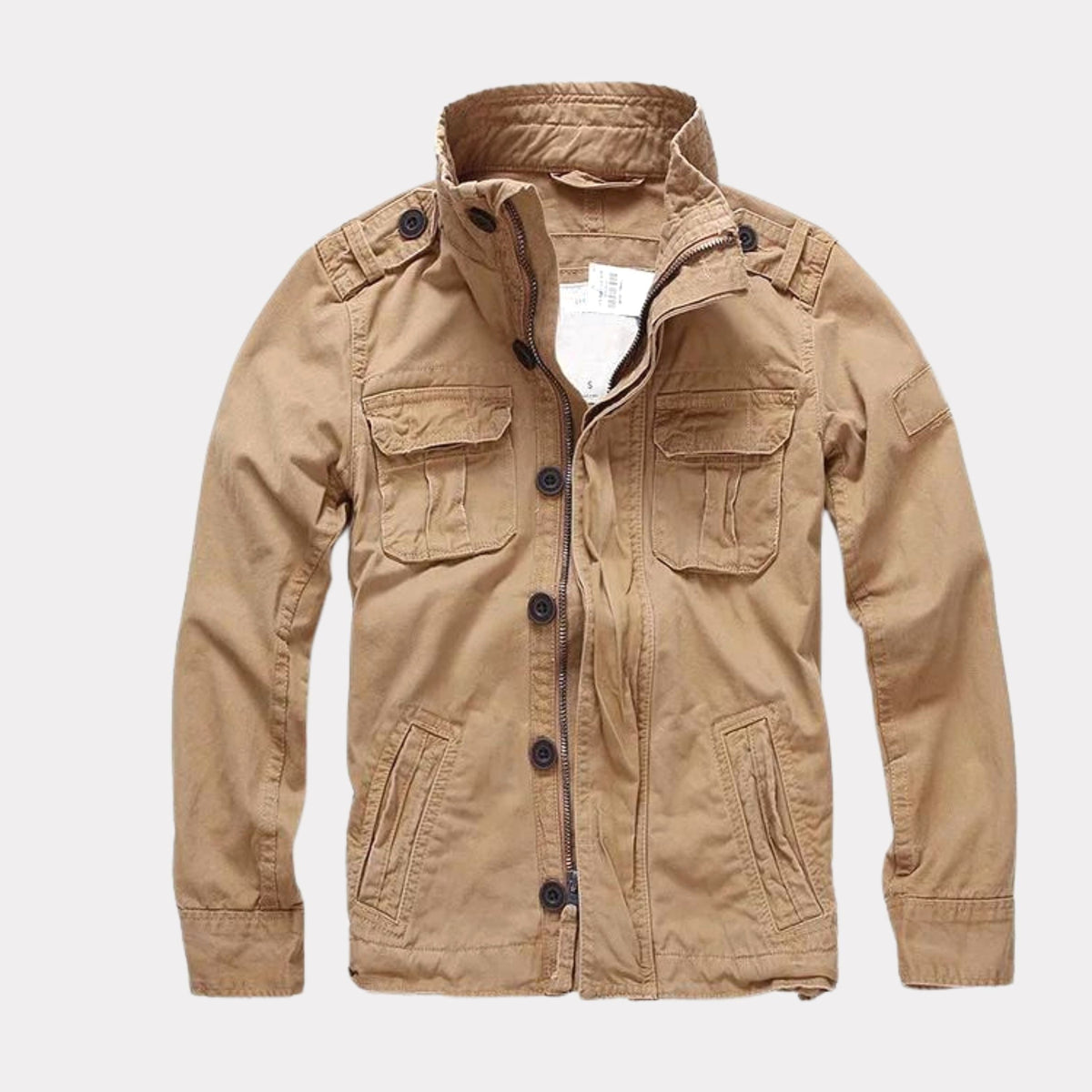 Georg | Men's Denim Jacket in Army Style, Utility Look Autumn Jacket | My Sweet Wardrobe | Army Green