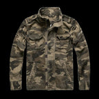 Georg | Men's Denim Jacket in Army Style, Utility Look Autumn Jacket | My Sweet Wardrobe | Army Green