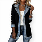 Georgia | Women's Layered Collar Button Jacket, Tailored Jacket | Dressific | Khaki