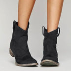 Georgia | Women's Vintage Cowboy Ankle Boots, Western-Inspired Style | My Sweet Wardrobe | Black