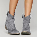 Georgia | Women's Vintage Cowboy Ankle Boots, Western-Inspired Style | My Sweet Wardrobe | Grey