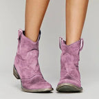 Georgia | Women's Vintage Cowboy Ankle Boots, Western-Inspired Style | My Sweet Wardrobe | Pink
