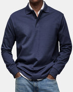 Gerhard | Classic Long-Sleeve Polo Shirt, Elegant Men's Polo | My Sweet Wardrobe | Light Blue