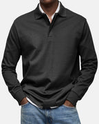 Gerhard | Classic Long-Sleeve Polo Shirt, Elegant Men's Polo | My Sweet Wardrobe | Light Blue