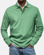 Gerhard | Classic Long-Sleeve Polo Shirt, Elegant Men's Polo | My Sweet Wardrobe | Light Blue