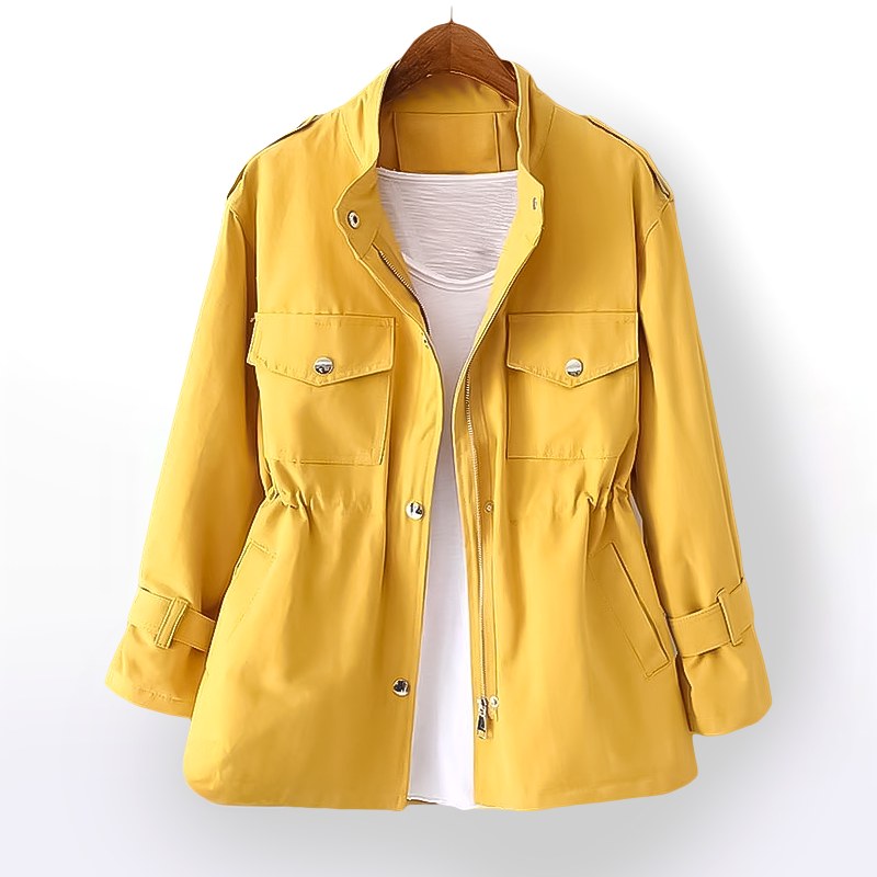 Gillian | Women's Durable Rain Coat, Practical Autumn Coat | My Sweet Wardrobe | Yellow