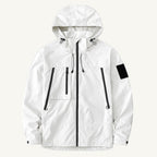 Graham | Men's Lightweight Waterproof Hooded Rain Jacket, Windproof Autumn Jacket | My Sweet Wardrobe | White