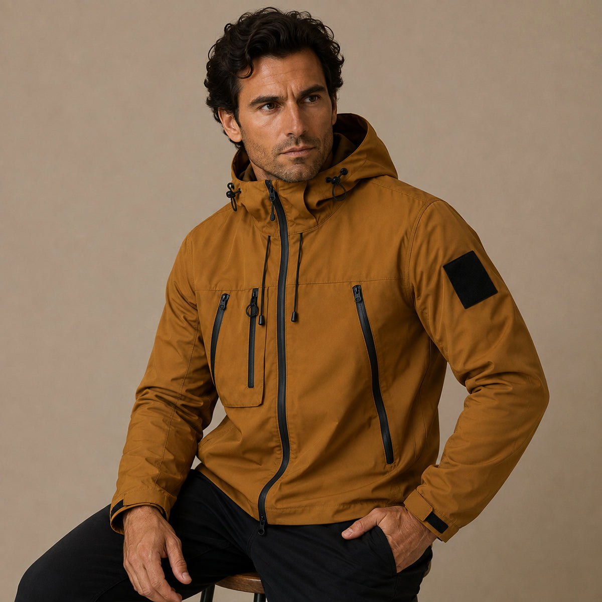 Graham | Men's Lightweight Waterproof Hooded Rain Jacket, Windproof Autumn Jacket | My Sweet Wardrobe