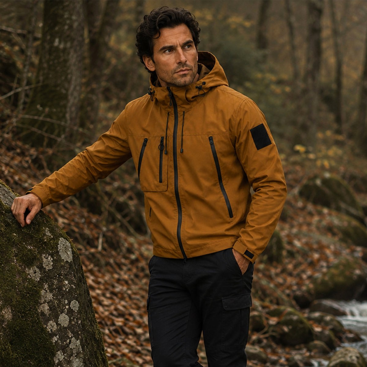 Graham | Men's Lightweight Waterproof Hooded Rain Jacket, Windproof Autumn Jacket | My Sweet Wardrobe