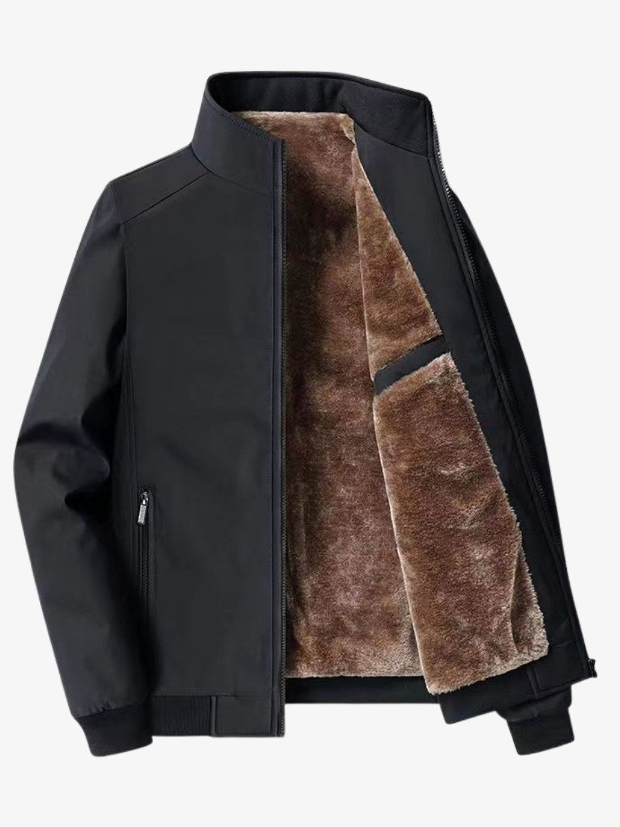Grant | Men's Waterproof Jacket with Thermal Fleece Lining, Smart Autumn Coat | My Sweet Wardrobe | Black