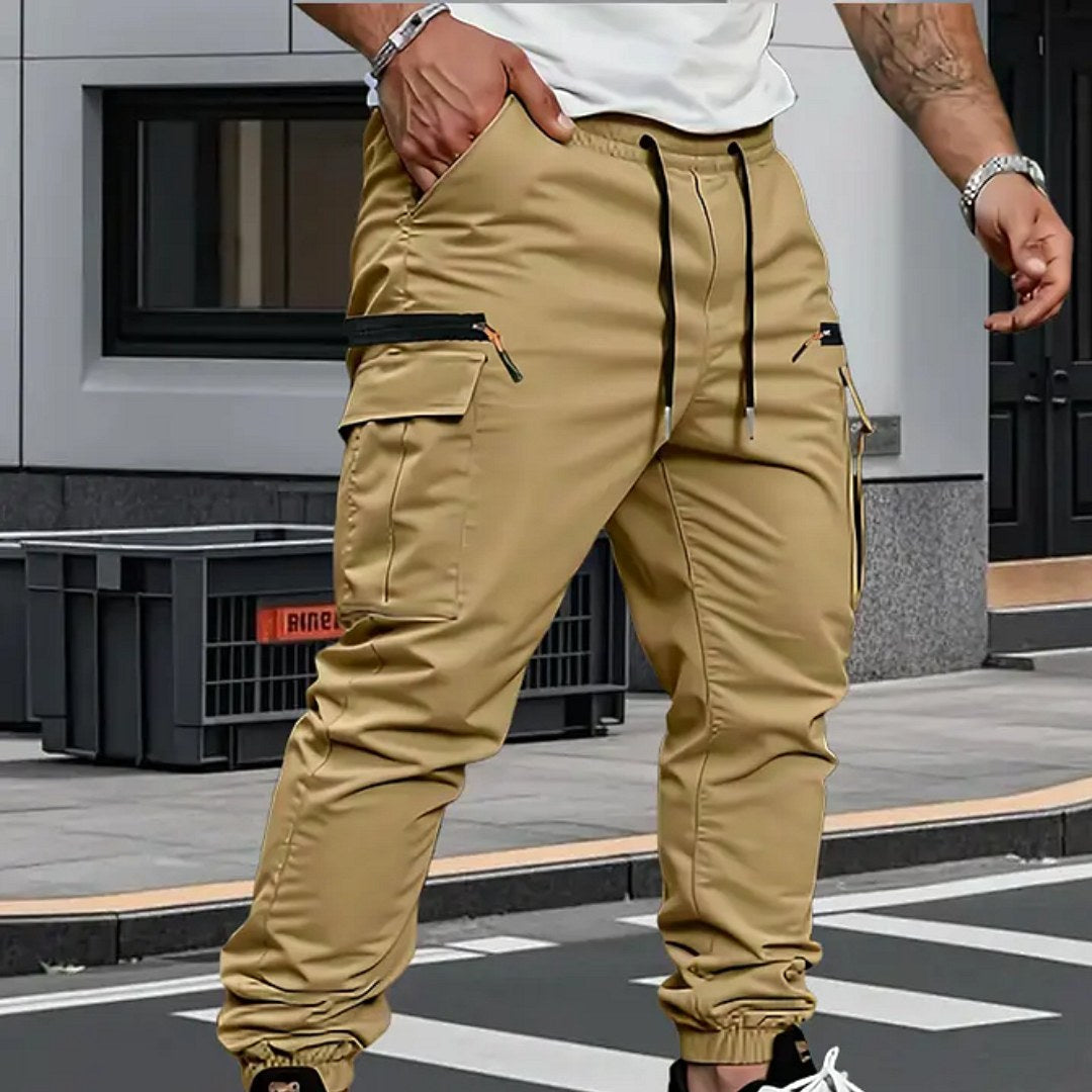 Gregor | Men's Cargo Joggers with Stretch, Modern Casual Trousers | My Sweet Wardrobe | Green