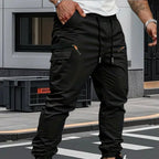 Gregor | Men's Cargo Joggers with Stretch, Modern Casual Trousers | My Sweet Wardrobe | Green