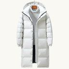 Griffin | Men's Hooded Longline Puffer Coat, Windproof Autumn Coat | My Sweet Wardrobe