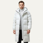 Griffin | Men's Hooded Longline Puffer Coat, Windproof Autumn Coat | My Sweet Wardrobe