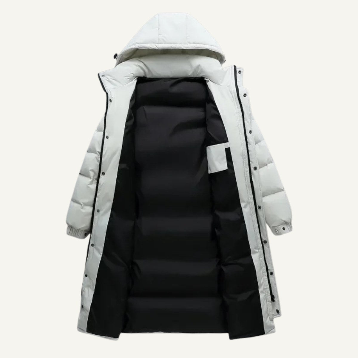 Griffin | Men's Hooded Longline Puffer Coat, Windproof Autumn Coat | My Sweet Wardrobe