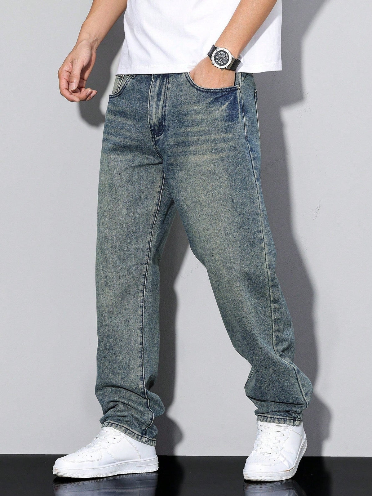 Gregory | Men's Cotton-Blend Pants in Solid Colour, Relaxed-Fit Jeans | My Sweet Wardrobe