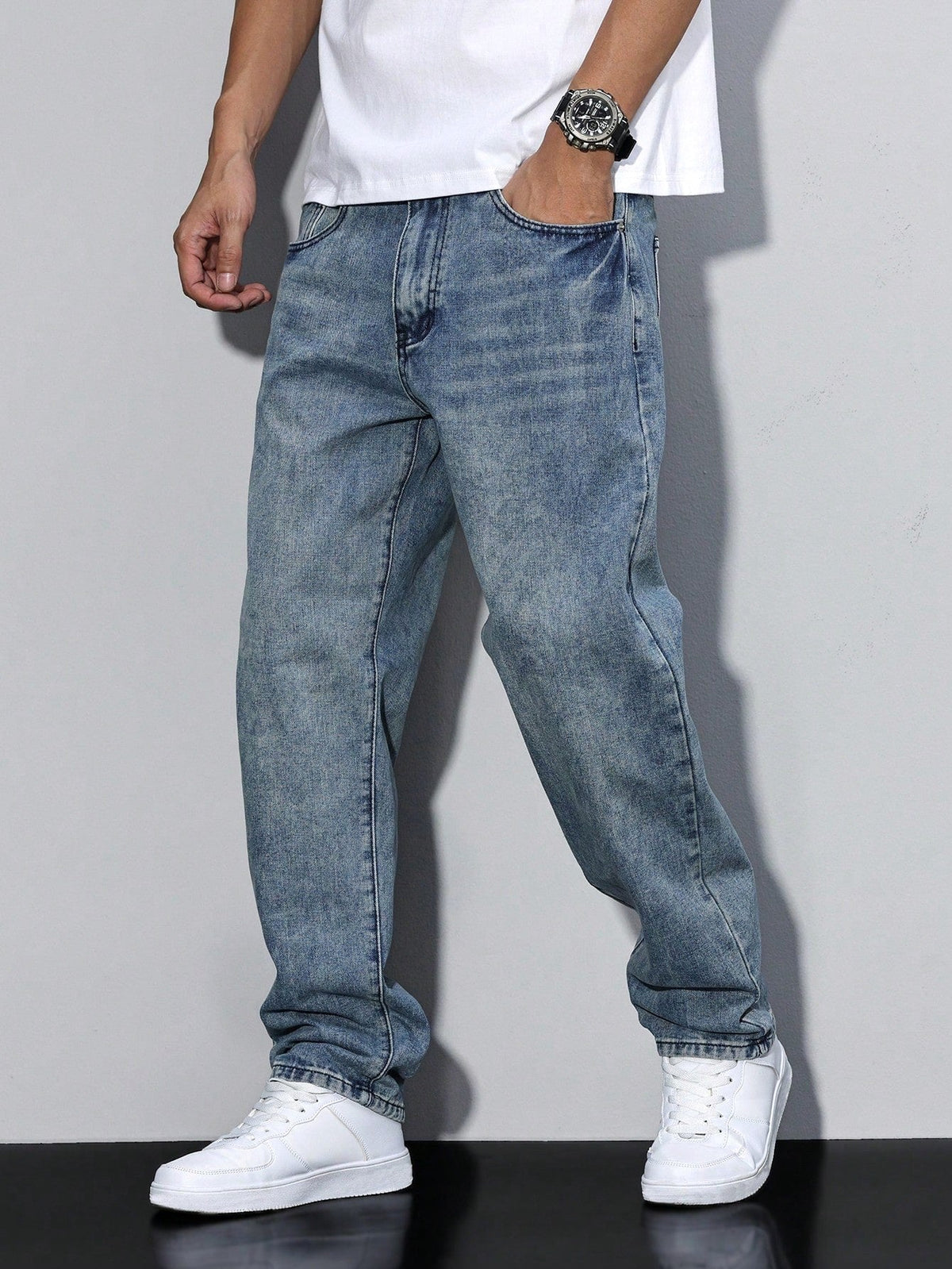 Gregory | Men's Cotton-Blend Pants in Solid Colour, Relaxed-Fit Jeans | My Sweet Wardrobe