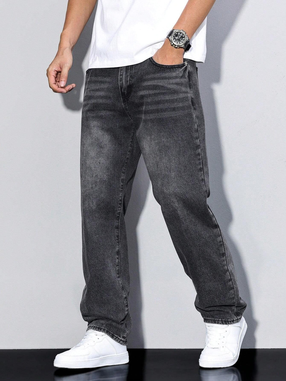 Gregory | Men's Cotton-Blend Pants in Solid Colour, Relaxed-Fit Jeans | My Sweet Wardrobe