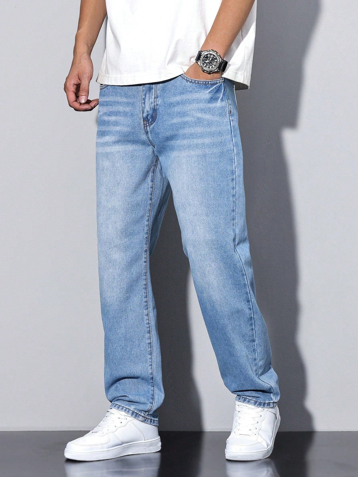 Gregory | Men's Cotton-Blend Pants in Solid Colour, Relaxed-Fit Jeans | My Sweet Wardrobe