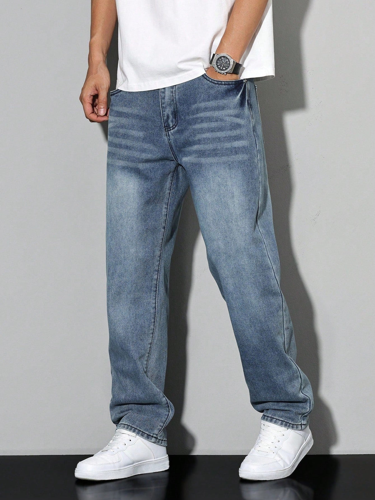 Gregory | Men's Cotton-Blend Pants in Solid Colour, Relaxed-Fit Jeans | My Sweet Wardrobe