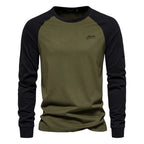 Hannes | Men's Long-Sleeve Shirt with Contrast Detail, Sporty Long-Sleeve Shirt | My Sweet Wardrobe | Green