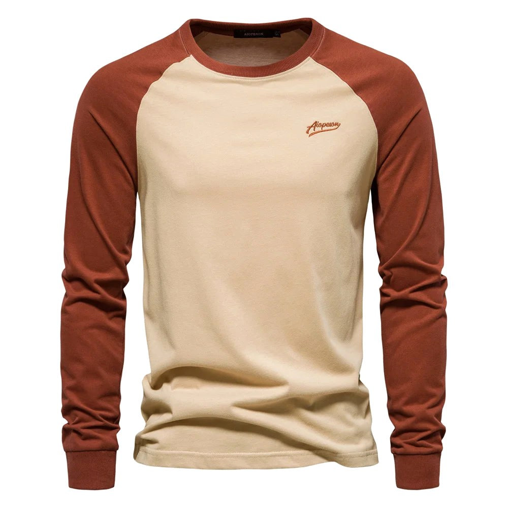 Hannes | Men's Long-Sleeve Shirt with Contrast Detail, Sporty Long-Sleeve Shirt | My Sweet Wardrobe | Green