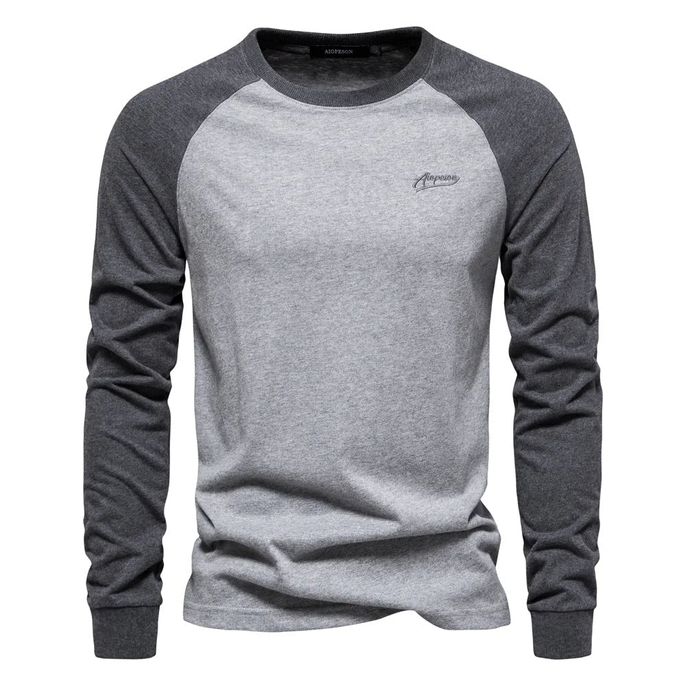 Hannes | Men's Long-Sleeve Shirt with Contrast Detail, Sporty Long-Sleeve Shirt | My Sweet Wardrobe | Green