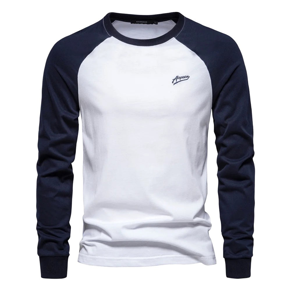 Hannes | Men's Long-Sleeve Shirt with Contrast Detail, Sporty Long-Sleeve Shirt | My Sweet Wardrobe | Green