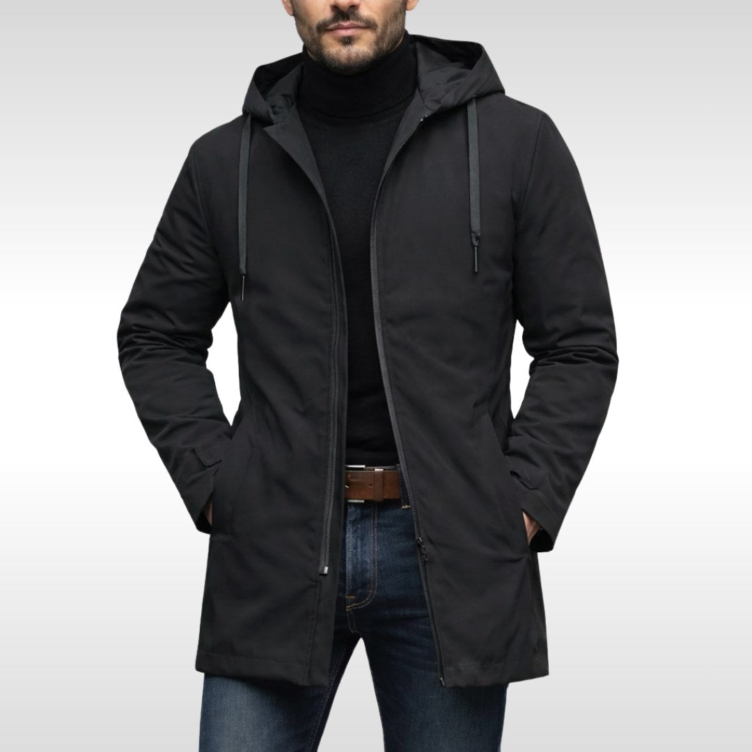 Hans | Men's Weatherproof Coat with Padding, Modern Winter Coat | My Sweet Wardrobe | Black