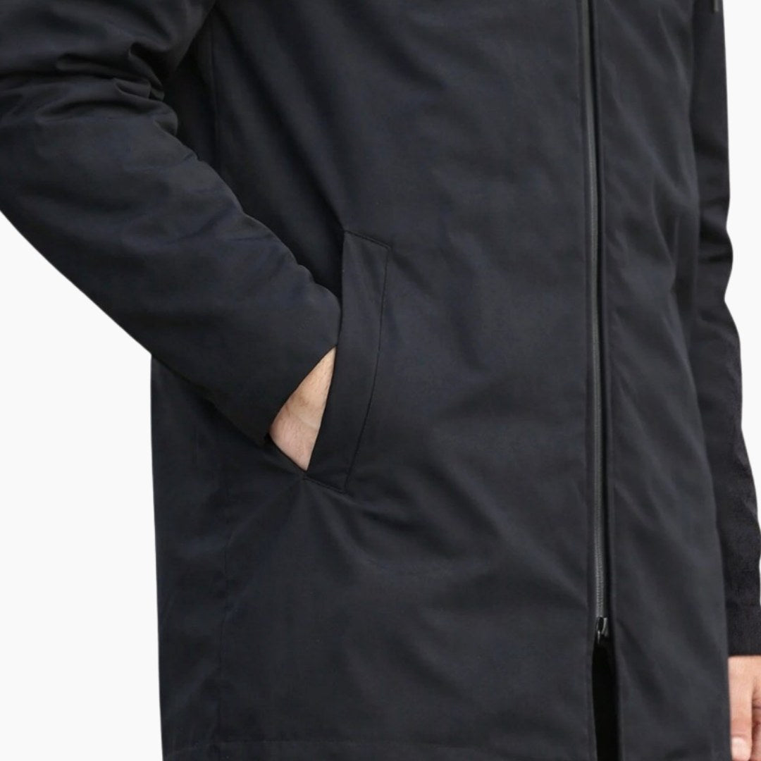 Hans | Men's Weatherproof Coat with Padding, Modern Winter Coat | My Sweet Wardrobe | Black