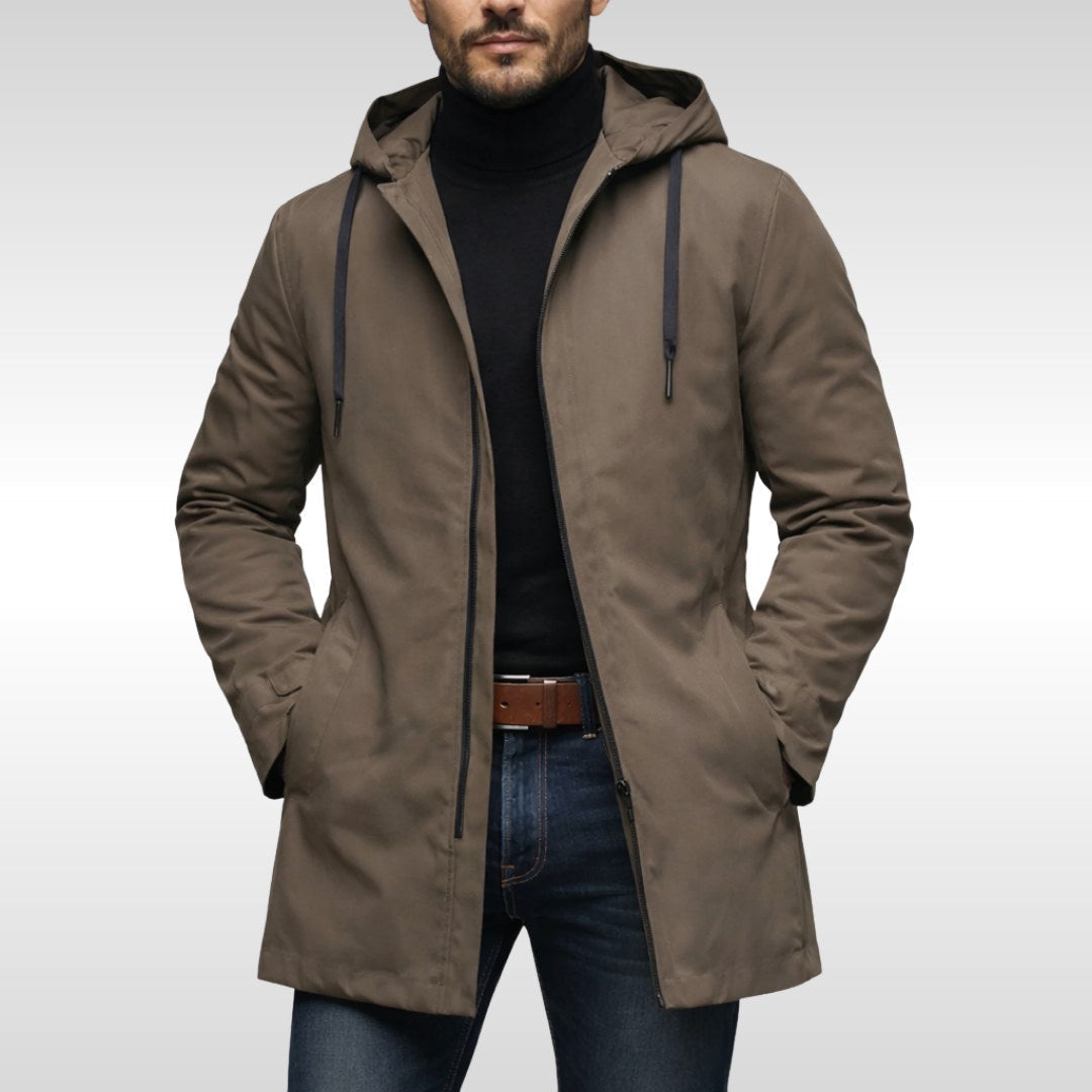 Hans | Men's Weatherproof Coat with Padding, Modern Winter Coat | My Sweet Wardrobe | Brown