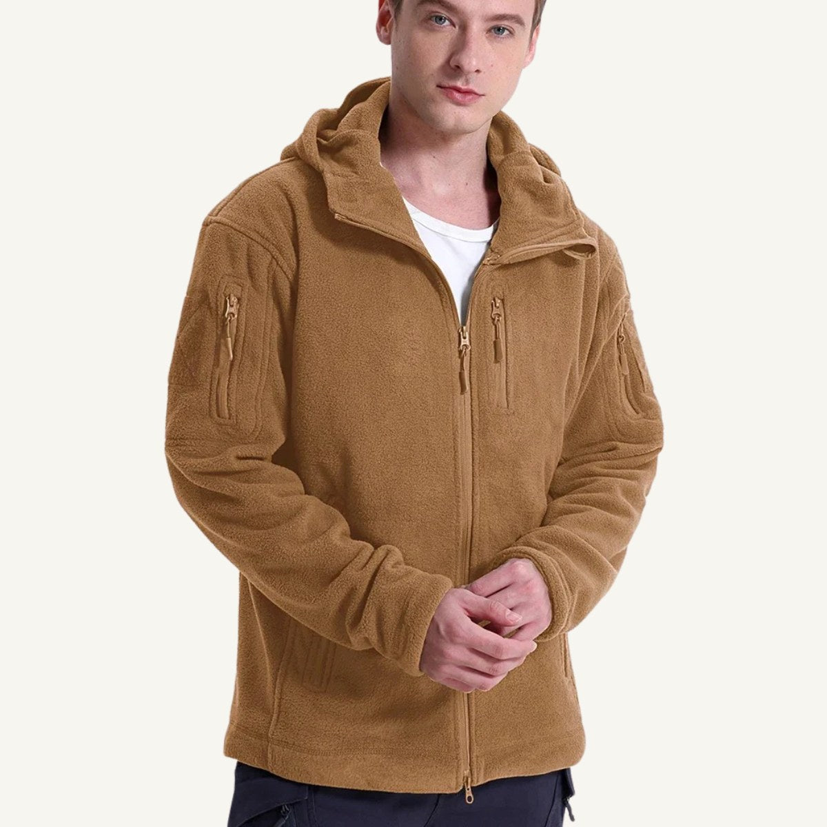 Harrison | Men's Warm Tactical Fleece Jacket, Hooded Outdoor Jacket | My Sweet Wardrobe | Navy Blue