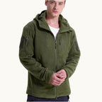 Harrison | Men's Warm Tactical Fleece Jacket, Hooded Outdoor Jacket | My Sweet Wardrobe | Black