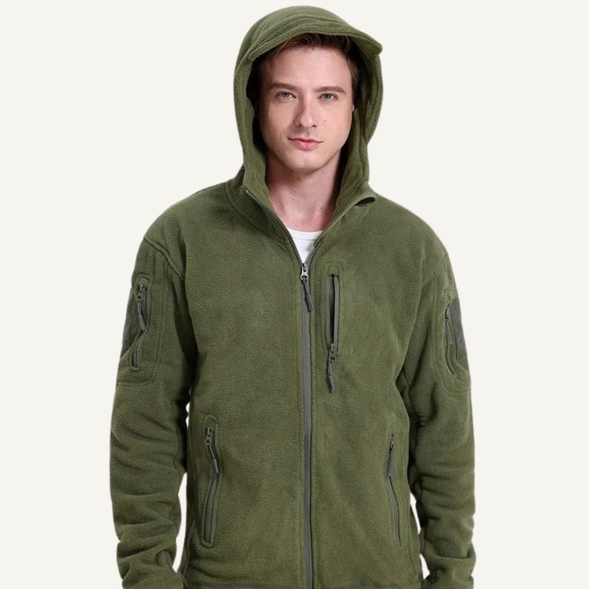 Harrison | Men's Warm Tactical Fleece Jacket, Hooded Outdoor Jacket | My Sweet Wardrobe | Dark Grey