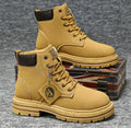 Harry | Men's Leather Lace-Up Work Boots, High-Top Construction Boots | My Sweet Wardrobe | Brown