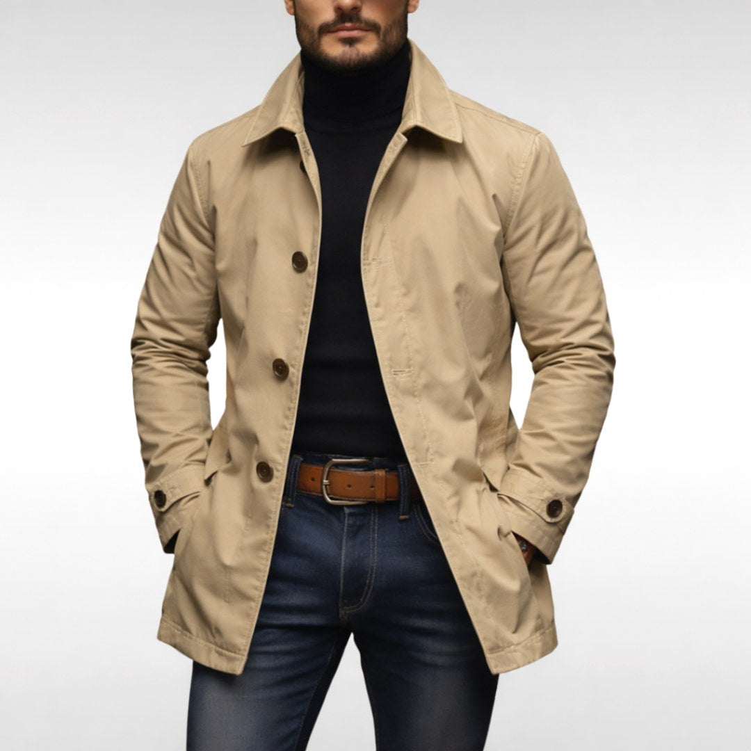 Harvey | Men's Tailored All-Weather Overcoat, Timeless Autumn Coat | My Sweet Wardrobe