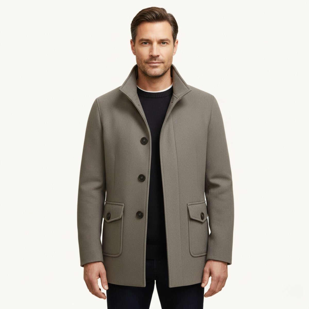 Hayes | Men's Tailored Wool Overcoat, Smart Wool Coat | My Sweet Wardrobe