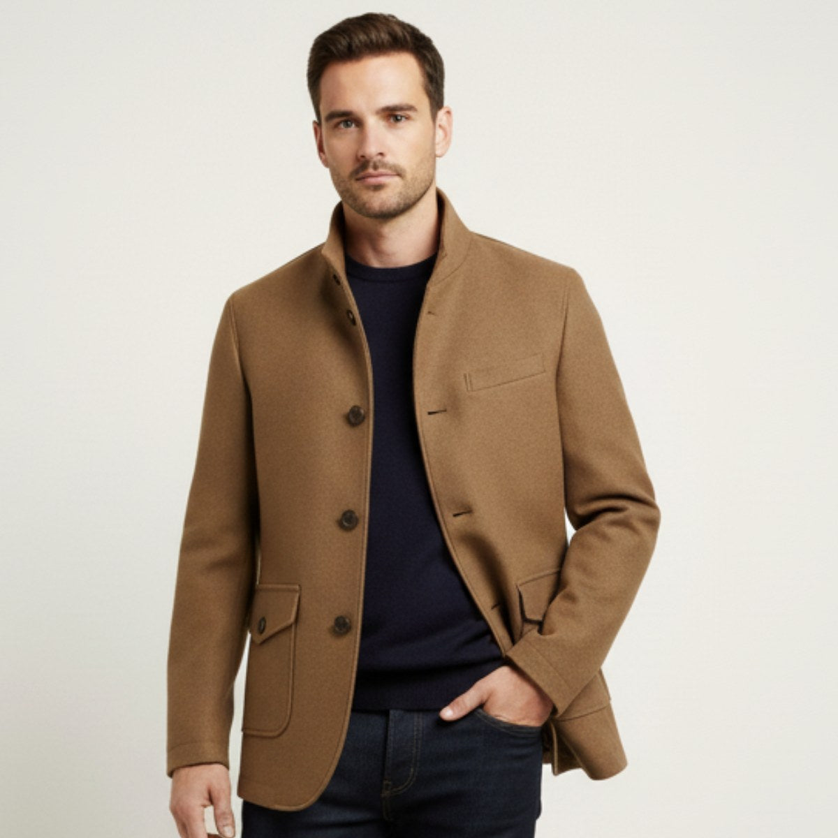 Hayes | Men's Tailored Wool Overcoat, Smart Wool Coat | My Sweet Wardrobe