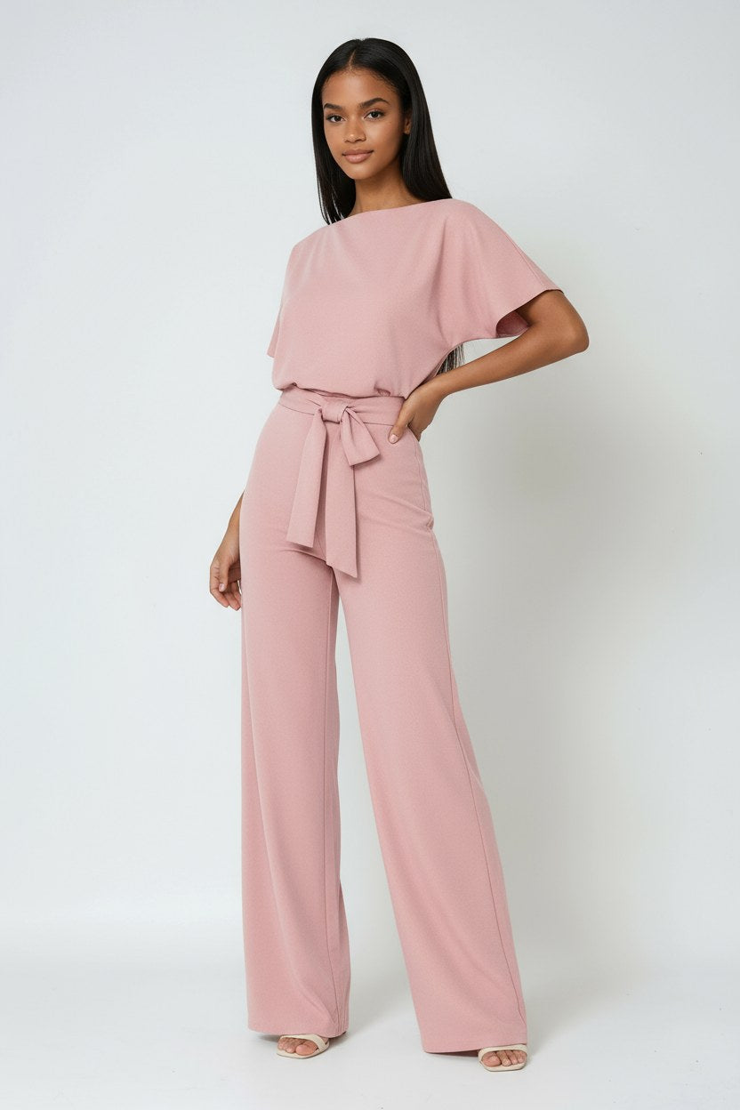 Heidi | Women's Wide-Leg Jumpsuit with Waist Tie – an Elegant One-Piece | My Sweet Wardrobe