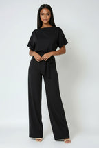 Heidi | Women's Wide-Leg Jumpsuit with Waist Tie – an Elegant One-Piece | My Sweet Wardrobe